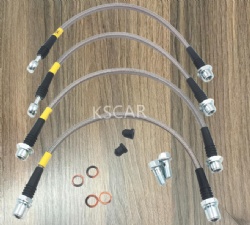 1/8 AN3 Stainless Steel Braided PTFE Brake Hose Line Kits assembly