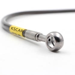 1/8 AN3 M10 10MM BANJO BOTH END Stainless Steel Braided PTFE Brake Hose Line Kits assembly